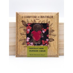 Chocolat noir ourson cœur