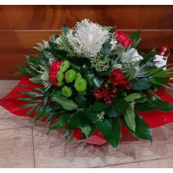 Bouquet rond rouge et blanc