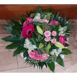 Bouquet rond rose et blanc